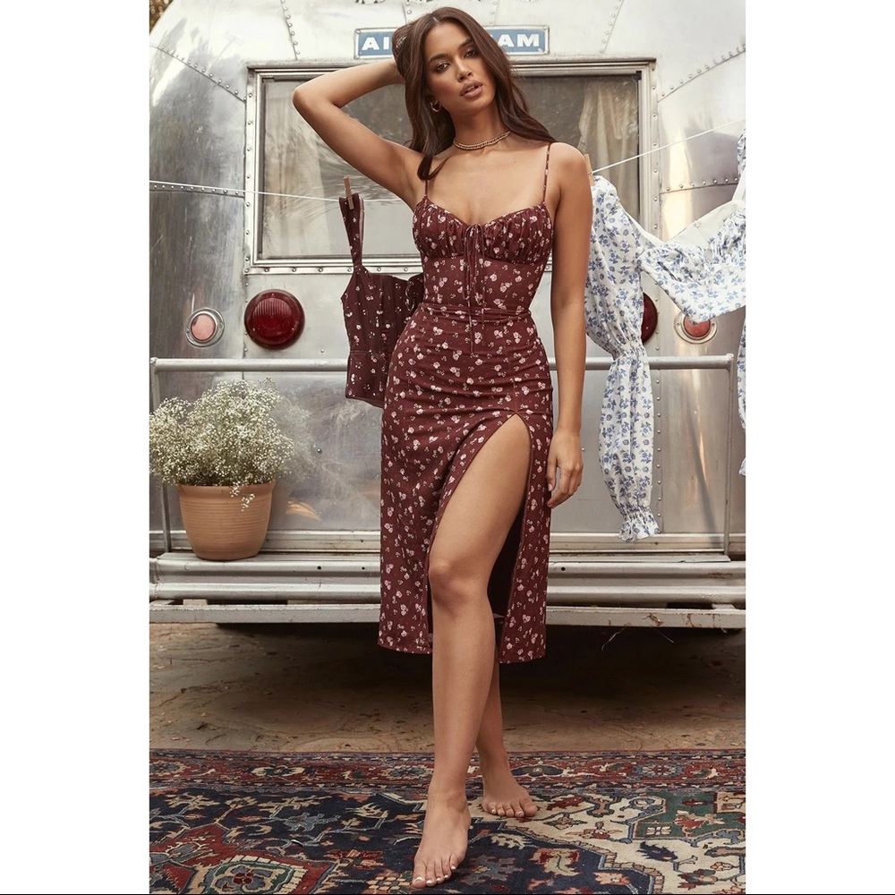 Floral Sexy Opened Leg Dress